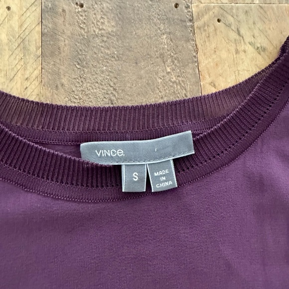 💜 Vince Sheer Silk Oversized Tank Ribbed Hem - Picture 3 of 4